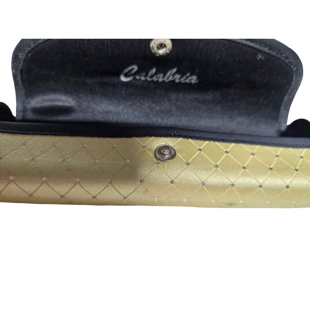 Calabria Gold Quilted Snap Closure   Eyeglass Case 7 in X 1.5 in‎